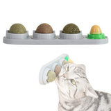 4 x Brand New MMIAOO Catnip Balls 4pcs Cat Snack Lollipop Self-Adhensive Wand Teeth Cleaning Mint Ball Chew Set Toy Gray  - RRP €81.6