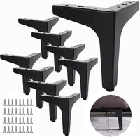 1 x RAW Customer Returns SENENQU set of 8 metal sofa feet 17 cm, metal furniture feet load up to 800 KG, black furniture foot, wrought iron table bracket sofa, foot for TV furniture, wardrobe with 40 screws - RRP €32.26