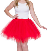 1 x RAW Customer Returns Dancina Women s Petticoat 50s Retro Tutu Tulle Skirt Normal and Large Sizes, Red, Size 42-46 - RRP €21.91