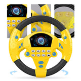 1 x RAW Customer Returns Kids Steering Wheel Toy, Electric Simulation Steering Wheel with Lights Sounds, Kids Driving Simulator Car Toy, Educational Toy, Gift Black Yellow  - RRP €20.4