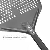 1 x RAW Customer Returns Ga HOMEFAVOR 14 inch Perforated Pizza Peel, Pizza Shovel Made of Hard Anodized Aluminum Pizza Shovel Pizza Turner with Extended Silicone Handle, 88 cm Total - RRP €42.37