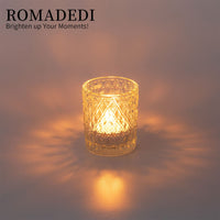 1 x RAW Customer Returns Romadedi tea light holder, candle holder, glass decoration - set of 2 candle holders, lantern for tea lights, candles, table decoration, wedding party decoration, Christmas decoration - RRP €27.99