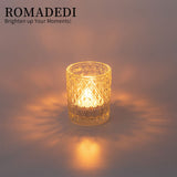 1 x RAW Customer Returns Romadedi tea light holder, candle holder, glass decoration - set of 2 candle holders, lantern for tea lights, candles, table decoration, wedding party decoration, Christmas decoration - RRP €27.99