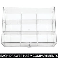 1 x RAW Customer Returns mDesign 3 Drawer Storage Box - Drawer Box for Tea Bags, Coffee Pods, Sweeteners and More - Plastic Tea Box - Clear - RRP €40.99