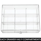 1 x RAW Customer Returns mDesign 3 Drawer Storage Box - Drawer Box for Tea Bags, Coffee Pods, Sweeteners and More - Plastic Tea Box - Clear - RRP €40.99