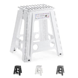 1 x RAW Customer Returns HOUSE DAY 46cm Folding Step Stool - White Foldable Stool Step Stool Portable Folding Stool Foldable Step Folding Stool Bathroom Stool Folding Chair Footstool up to 136kg for Adults - RRP €30.4