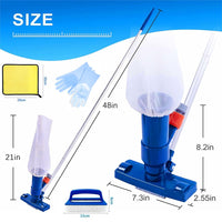 1 x RAW Customer Returns Pool vacuum cleaner, pool floor cleaning, pool vacuum for garden hose, pool cleaner vacuum, pool vacuum floor cleaner with telescopic pole brush cleaning cloth, pool net, pool net - RRP €14.11