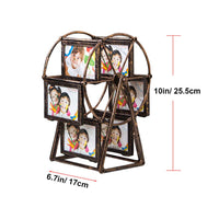 1 x RAW Customer Returns SURPRIZON Rotating Ferris Wheel Picture Frame, Desk Tabletop Vintage Photo Frame, Personalized Family Photo Frame Shows for 12 Photos Home Decor Christmas Birthday Gifts - RRP €27.36