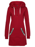 1 x RAW Customer Returns TrendiMax Women s Hoodie Dress Autumn Long Sleeve Sweatshirts Hoodie Streetwear Jumper Pullover Mini Dresses, Red, M - RRP €37.3