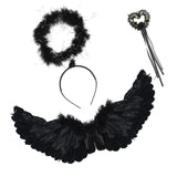 1 x Brand New Angel wings costume, feather wings angel with halo and magic wand for children women, Halloween carnival cosplay party - RRP €9.98