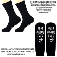 1 x Brand New RSHVSMS Interesting creative cotton socks with Best Husband Ever printed on them, a funny gift for husband and father, birthday spring winter warm socks - RRP €27.6