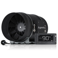 1 x RAW Customer Returns Aygrochy 200mm Inline Duct Fan with Temperature and Humidity Controller, Exhaust Fan for Boosters, Grow Tents, Ventilation and Exhaust Blower. - RRP €186.88