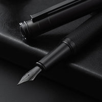 1 x RAW Customer Returns Erofa Fountain Pen, Matte Black, Medium Tip, Classic Design, with Converter and Metal Box, Set - RRP €22.36