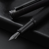 1 x RAW Customer Returns HongDian Forest Matte Black - Classic Design Fountain Pen with Medium Nib, Converter and Metal Case - RRP €22.15