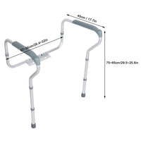 1 x RAW Customer Returns Ejoyous Toilet Support Aid, Aluminum Alloy Height and Width Adjustment Adjustable Walker with Non-Slip Foot Pads for Elderly Disabled Injured - RRP €20.4