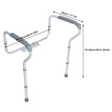 1 x RAW Customer Returns Ejoyous Toilet Support Aid, Aluminum Alloy Height and Width Adjustment Adjustable Walker with Non-Slip Foot Pads for Elderly Disabled Injured - RRP €20.4