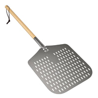 1 x RAW Customer Returns Ga HOMEFAVOR Perforated Pizza Peel 12 Inch Pizza Shovel Made of Anodized Aluminum, Pizza Shovel Pizza Server with Wooden Handle Perfect for Homemade Pizzas, 82cm - RRP €27.53