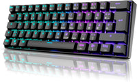 1 x RAW Customer Returns RK ROYAL KLUDGE RK61 Mechanical Keyboard 2.4GHz Wireless Bluetooth Wired 60 Gaming Keyboard RGB Lighting Hot-Swappable Blue Switch, Compatible for Win Mac, Black QWERTZ  - RRP €76.99