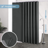 1 x RAW Customer Returns Furlinic shower curtain, extra length, bathroom curtain, anti-mold for shower and bathtub, textile curtains made of fabric, antibacterial, waterproof, extra wide, 240 x 180 cm, dark gray with 16 hooks. - RRP €21.17