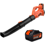 1 x RAW Customer Returns Cordless leaf blower, Bravolu 21V battery blower Max. blower speed 210 km h, with 4.0 Ah battery and charger, 6-speed - RRP €119.99