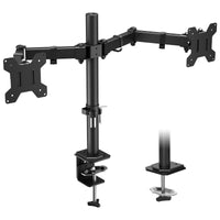 1 x RAW Customer Returns BONTEC Monitor Mount 2 Monitors 13-27 Inch Swivel Tilt Height Adjustable Monitor Desk Monitor Mount Table Stand Monitor Stand Ergonomic 8kg VESA 75 100 Black - RRP €49.99