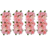 2 x Brand New Inweder Pink Roses Artificial Flowers for Decoration 4 Pcs Flower Panels for Table Decorative Flower Arrangements with Plastic Base Silk Flowers for Wedding Reception Table Runner Home Decoration - RRP €155.92