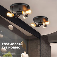 7 x Brand New ASCELINA vintage ceiling light, retro ceiling lighting flush-mounted industrial chandelier 3-light ceiling light for kitchen, living room, dining room, bedroom black  - RRP €188.16