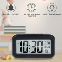 1 x RAW Customer Returns Aicharynic Digital Alarm Clock, Digital Alarm Clock with Large LED Temperature Display, Snooze Function, Date, Temperature, 12 24Hr, Battery Operated, Intelligent Alarm Clock for Children and Adults - RRP €10.99