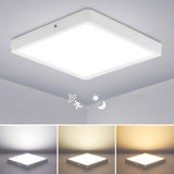 1 x RAW Customer Returns Combuh LED ceiling light with motion detector twilight sensor, 24W 2400LM 30CM square ceiling lamp motion detector with time settings, 3000K 6000K ultra thin ceiling lamps for hallway basement garage - RRP €36.99