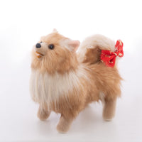 2 x Brand New CU-MATE 10 Inch Pomeranian Dog Plush Animal - Black and Tan Lifelike Realistic Toy Puppy Dog Standing Gift Present - RRP €59.98