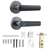 1 x RAW Customer Returns Splenssy Smart Fingerprint Door Lock with Handle, Biometric Keyless Entry, 4 Ways Unlocked Tuya BT APP Connection Password Unlock - RRP €74.69