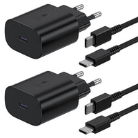 7 x RAW Customer Returns 2-Pack USB C Charger, Fast Charger Samsung 25w with 2M Cable, USB C Charging Cable with Power Adapter, Type C Fast Charger, Fast Charger for Samsung Galaxy S23 S22 S21 S20 10,Ultra, A53 5g,A52 Black  - RRP €134.05