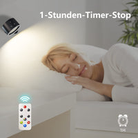 1 x RAW Customer Returns Indoor wall light, wall lighting with dimmable RGB ambient lighting with remote control with battery with USB charging port, 1-hour timer function touch control wall lamp - RRP €28.22