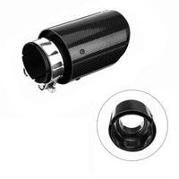 1 x RAW Customer Returns Eachbid Carbon Fiber Car Exhaust Tip Silencer Tailpipe 63mm Black  - RRP €45.09