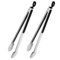 1 x RAW Customer Returns Grill Tongs, 43 cm Extra Long Kitchen Tongs, Premium Stainless Steel Tongs for Cooking, Grilling, Buffet 17 2PCS  - RRP €14.65