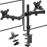 1 x RAW Customer Returns PUTORSEN monitor mount 2 monitors, for 13-32 inch flat curved screen, height adjustable screen mount 2 monitors, tiltable, swiveling, rotating dual monitor arm, 10kg arm, VESA 75 100 - RRP €45.98