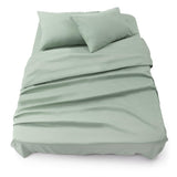 1 x RAW Customer Returns Blumtal Sheet Set - 4 Piece Set, Fitted Sheet for Bed 160, Top Sheet 240x275 2 Pillowcases 50x80cm, Summer Green - RRP €29.99