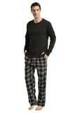 1 x RAW Customer Returns Amaxer Flannel Pajamas Men s Pyjama Set Long Pajamas with Button Placket Knitting - RRP €30.24