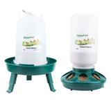 1 x RAW Customer Returns ZenxyHoC Chick Feeder and Drinker Set Green, 1 kg Chicken Feeder and 1.5 L Chicken Drinker with 3 Height-Adjustable Feet for Chickens Ducks Poultry - RRP €20.16