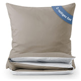 2 x Brand New Blumtal - Microfibre bed linen and pillowcase set Blanket 200X200 AND 2 X Pillows 40X80, Taupe White  - RRP €53.98