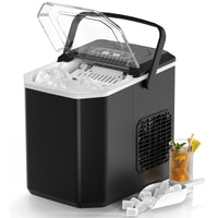 1 x RAW Customer Returns Ice Cube Machine Mini Portable,Compact Ice Cube Maker Machine Countertop,6-Minute Quick Ice Machine,Self-Cleaning Ice Maker for Home,Black - RRP €90.74