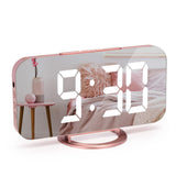 1 x RAW Customer Returns U-picks digital alarm clock, LED digital clock, 6.5 table clock with snooze, adjustable brightness, mirror alarm clock without ticking for bedside table, bedroom, room decor and office rose gold - RRP €22.18