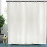 1 x RAW Customer Returns YISURE shower curtain height 210cm, shower curtain cream textile polyester fabric mildew resistant machine washable with 12 metal eyelets, width 180 x height 210cm - RRP €17.84