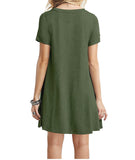 1 x RAW Customer Returns MOLERANI Women s Summer Dresses Casual T-Shirt Short Sleeve Beach Dress Loose Swing Women s Dress L, Army Green  - RRP €28.89