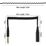 1 x RAW Customer Returns MEIRIYFA 6.35mm Mono Guitar Audio Cable Instrument Extension Cable, 6.35mm 1 4 TS Male to Female Stereo Audio Cable Coiled Cable Extended Length 0.8M  - RRP €25.2