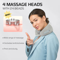 1 x RAW Customer Returns Neck massager Shiatsu neck massage pillow battery CONQUECO neck massager with heat - wireless 3D massage of deep tissue for car, home MAX 50 C  - RRP €89.99