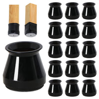 1 x RAW Customer Returns Pack of 32 protective caps for chair legs with felt, rubber chair leg caps, felt pad, furniture mat for hardwood floors, round, black, diameter 23-32 mm - RRP €19.99