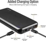 1 x RAW Customer Returns ENEGON Power Bank 10000mAh 2 Pieces , Portable Battery Charger with 4 in 1 USB-C Inputs and Outputs 5V 2.1A, Mini Powerbank for Apple iPhone 14 13 12 11, iPad, AirPods Pro, Xiaomi, Huawei, Samsung Black  - RRP €19.99