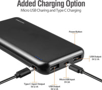 1 x RAW Customer Returns ENEGON Power Bank 10000mAh 2 Pieces , Portable Battery Charger with 4 in 1 USB-C Inputs and Outputs 5V 2.1A, Mini Powerbank for Apple iPhone 14 13 12 11, iPad, AirPods Pro, Xiaomi, Huawei, Samsung Black  - RRP €18.99