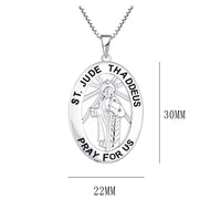 1 x RAW Customer Returns JO WISDOM Ladies Necklace St. Jude ThaddeusSilver 925, Engraved Medal Pendant Chain, Jewelry for Women - RRP €78.65